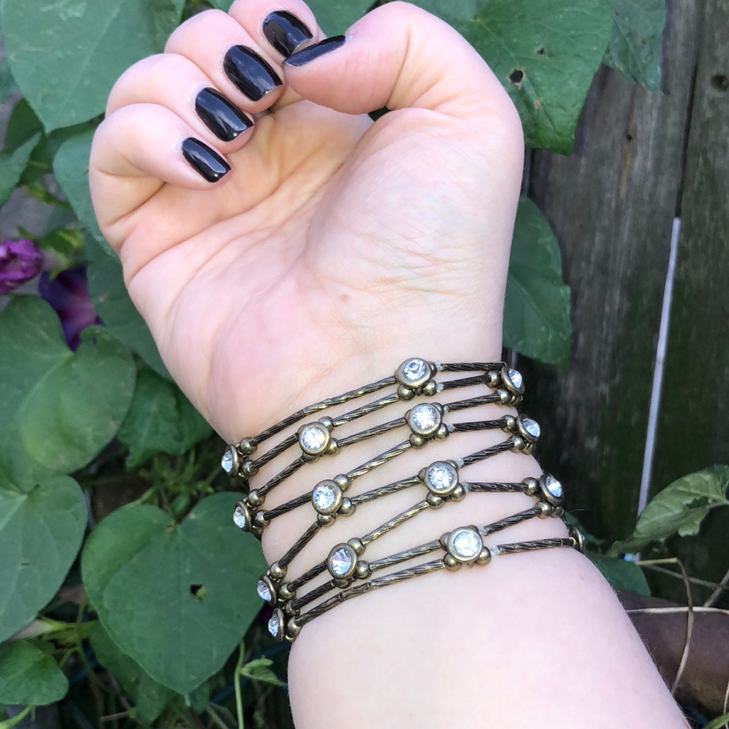 New Layered Rhinestone Bracelet 8$
